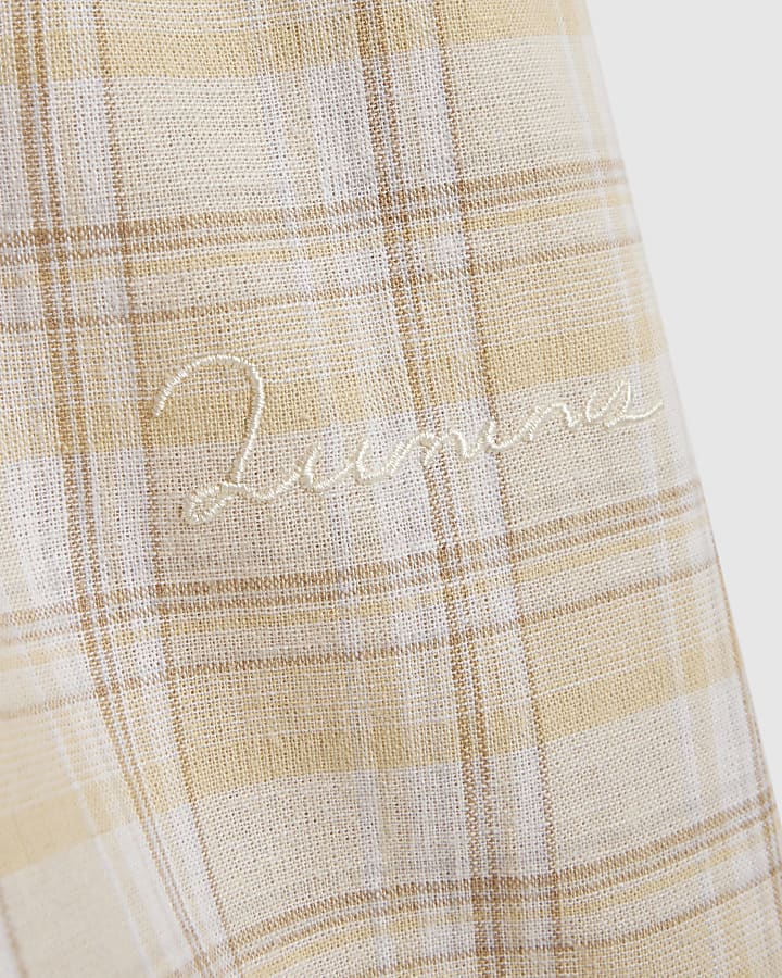 Yellow Linen Blend Check Shirt