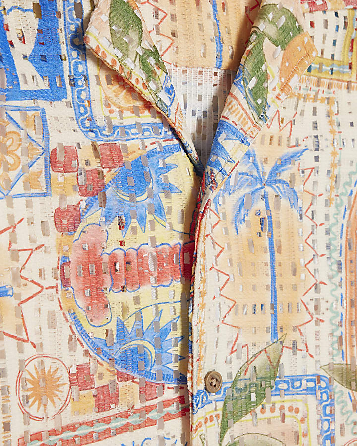 Orange Crochet Lobster Print Shirt