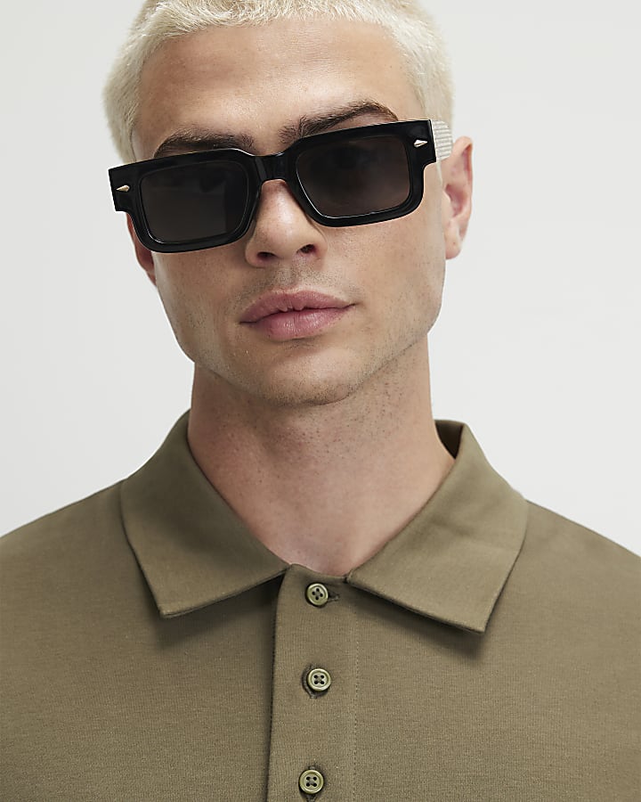 Khaki Boxy Fit Button Polo Shirt