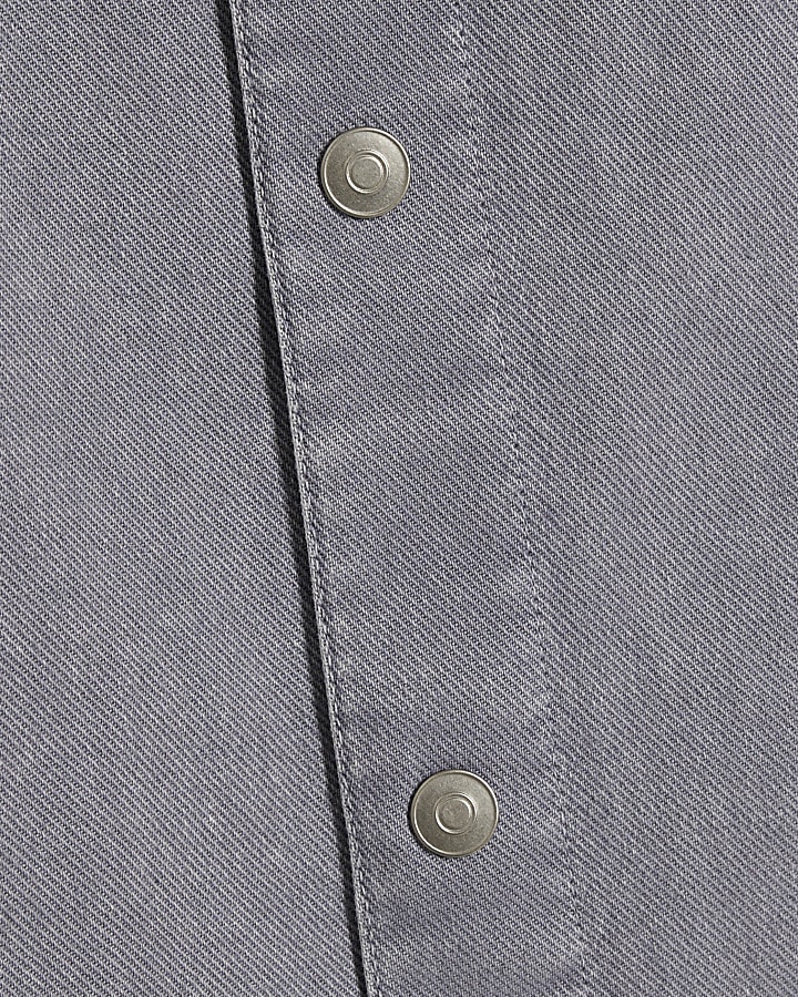 Purple Denim Long Sleeve Overshirt