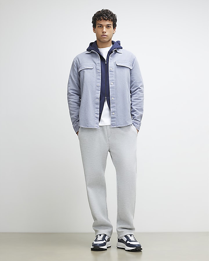 Purple Denim Long Sleeve Overshirt