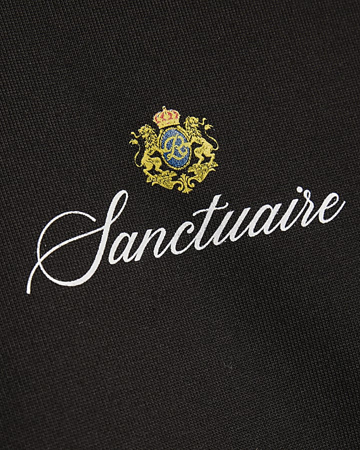 Black Oversized Fit USA Crest T-Shirt