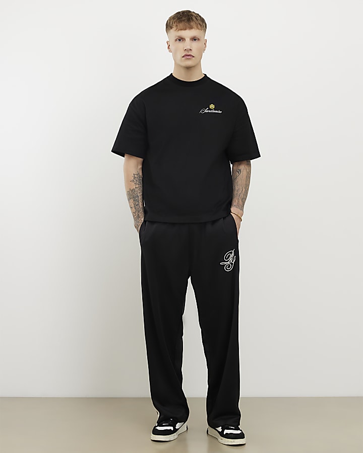 Black Oversized Fit USA Crest T-Shirt