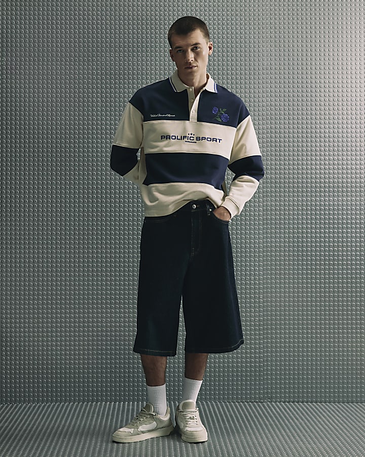 Cream Oversized Fit Prolific Rugby Shirt