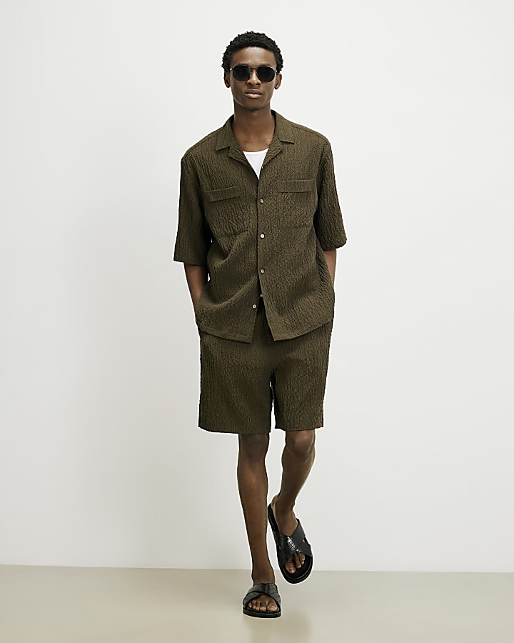 Khaki RI Studio Pleated Shorts