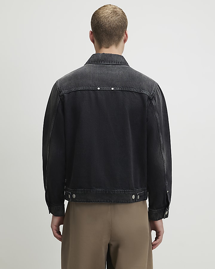 Black Washed Denim Jacket