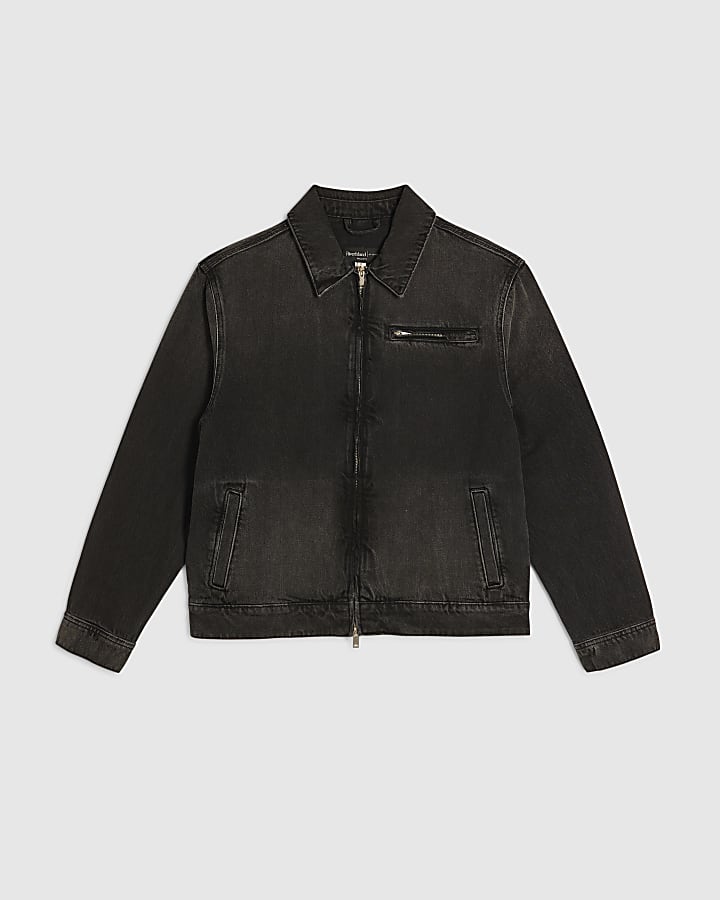 Black Washed Denim Jacket