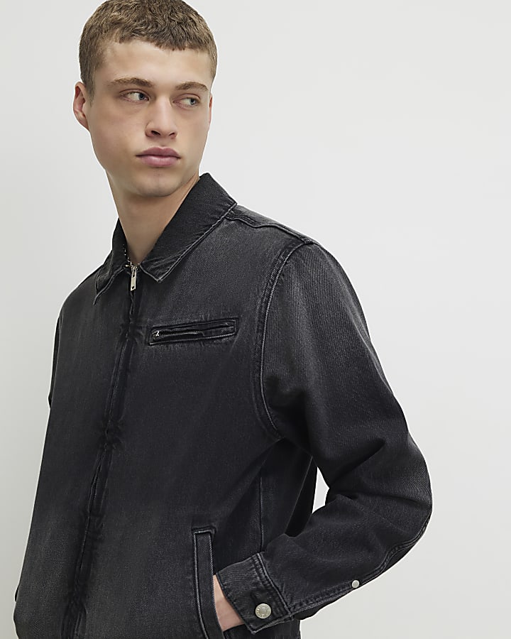 Black Washed Denim Jacket