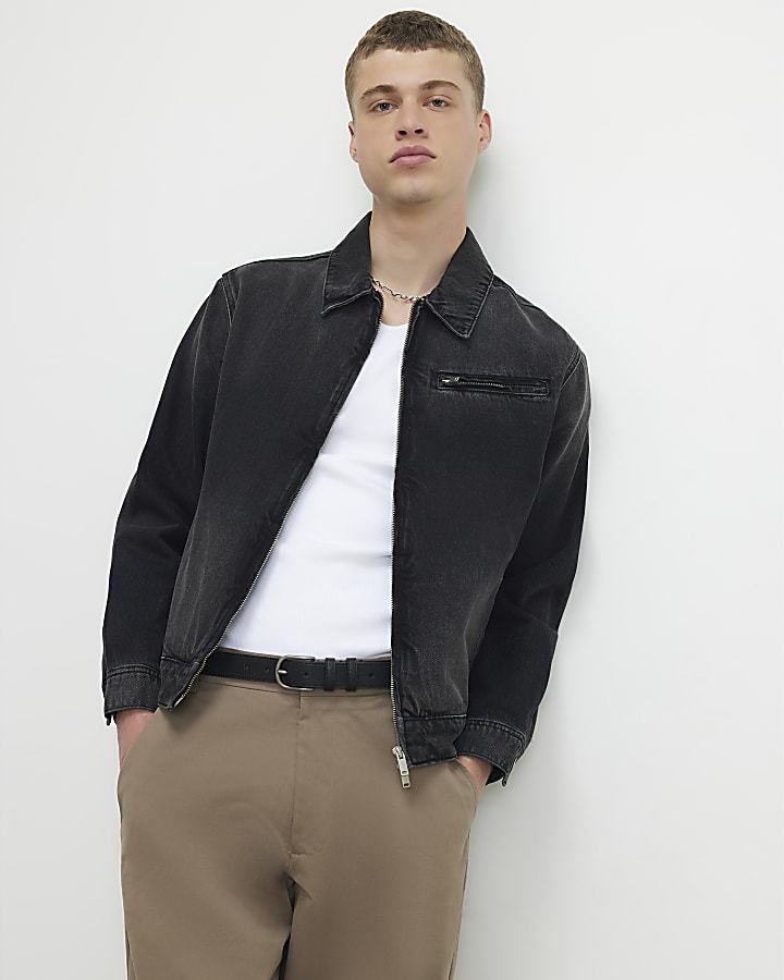 Black Washed Denim Jacket