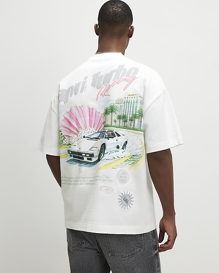 White Oversized Capri Turbo Resort T-Shirt