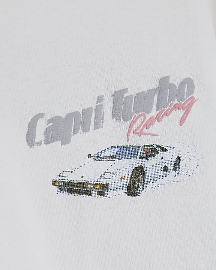 White Oversized Capri Turbo Resort T-Shirt