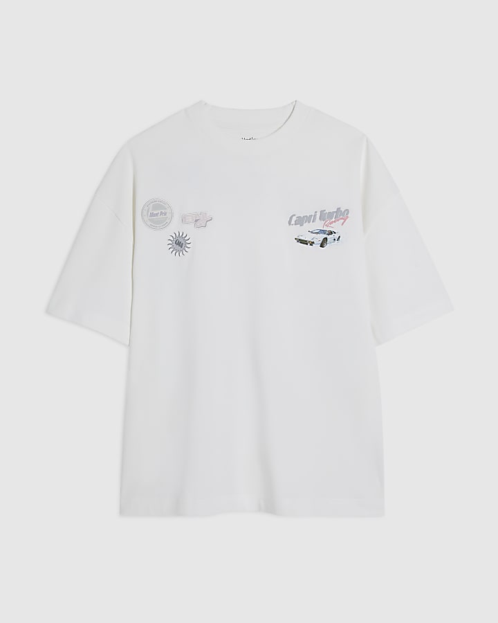 White Oversized Capri Turbo Resort T-Shirt