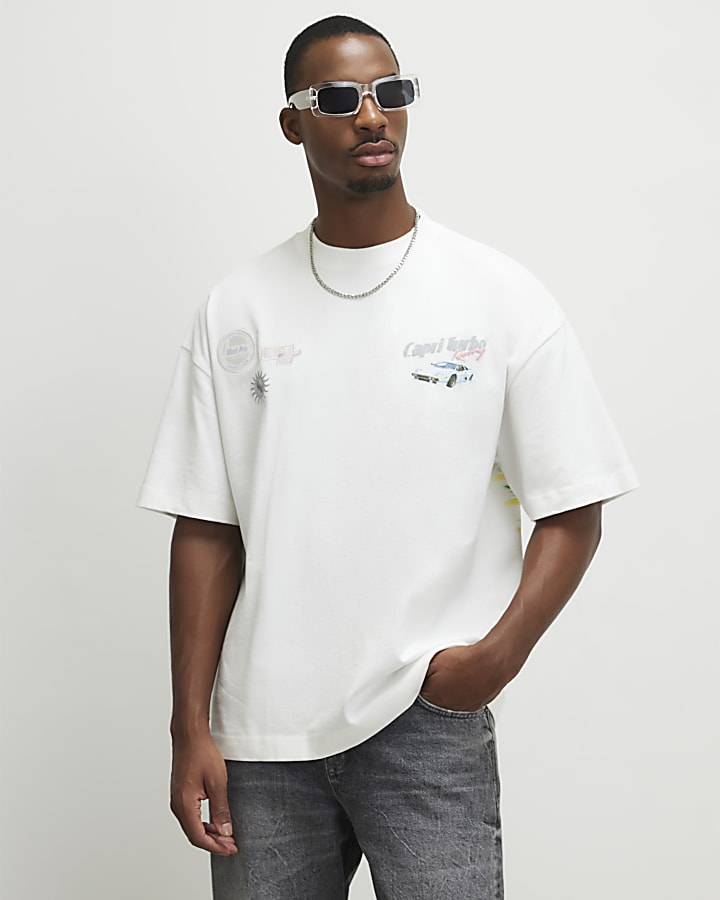 White Oversized Capri Turbo Resort T-Shirt