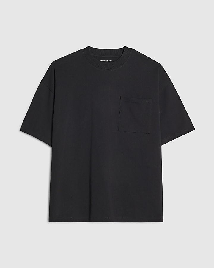 Black Oversized Fit Pocket T-Shirt