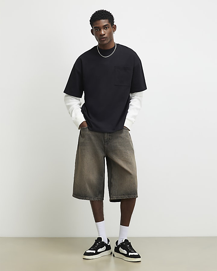 Black Oversized Fit Pocket T-Shirt