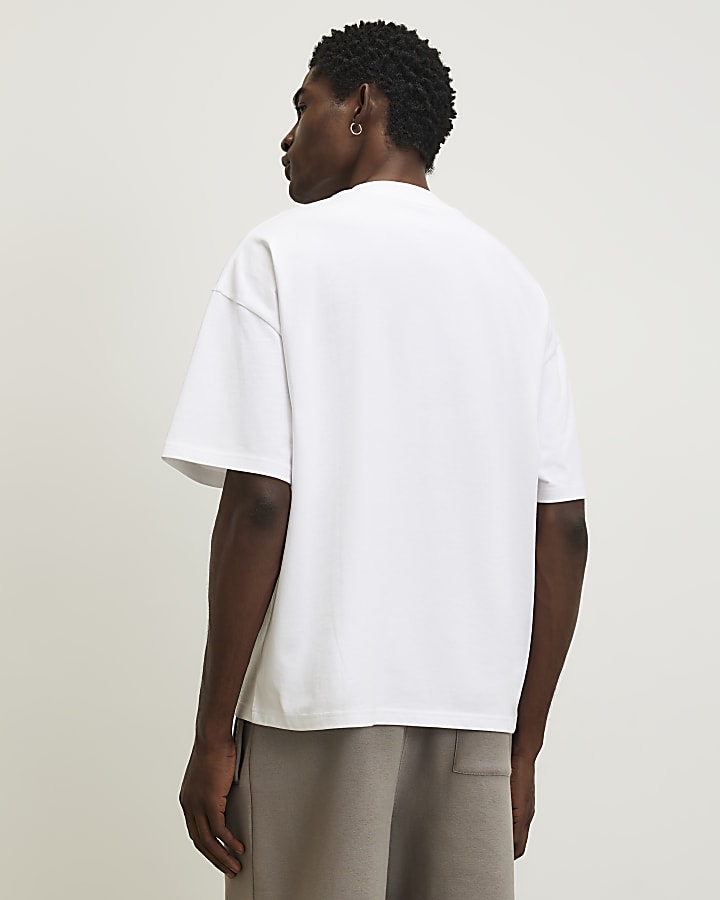 White Oversized Fit Pocket T-Shirt