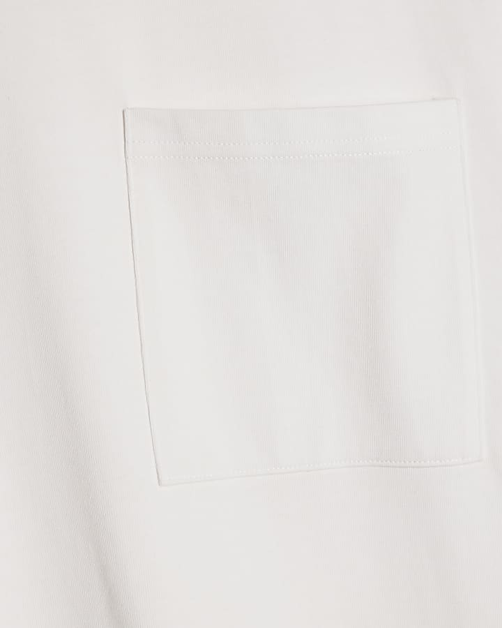 White Oversized Fit Pocket T-Shirt