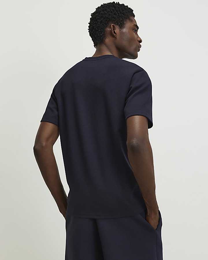 Navy Slim Fit V Neck T-Shirt