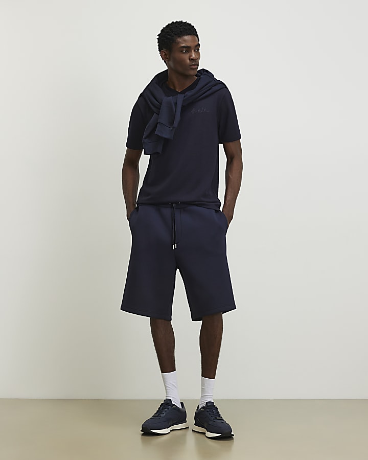 Navy Slim Fit V Neck T-Shirt