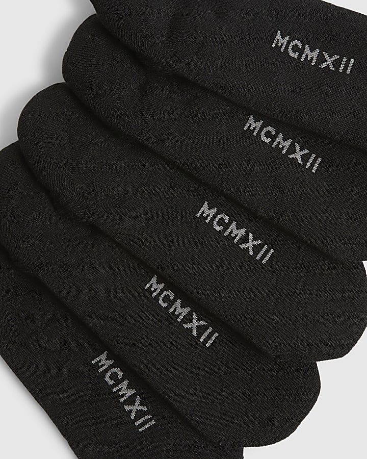 Black Liner Socks Pack Of 5 Socks