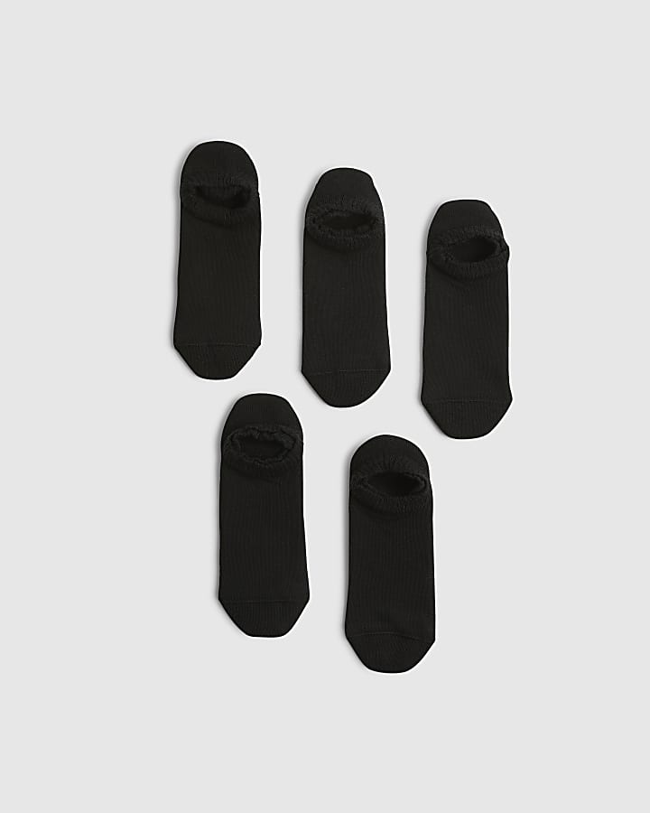 Black Liner Socks Pack Of 5 Socks