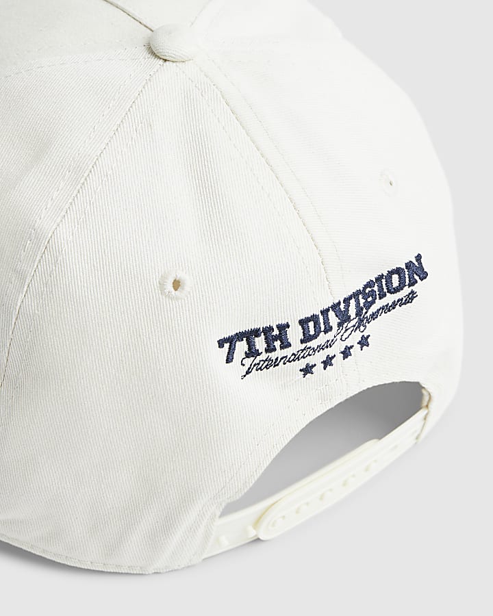 Beige Script Embroidery Cap