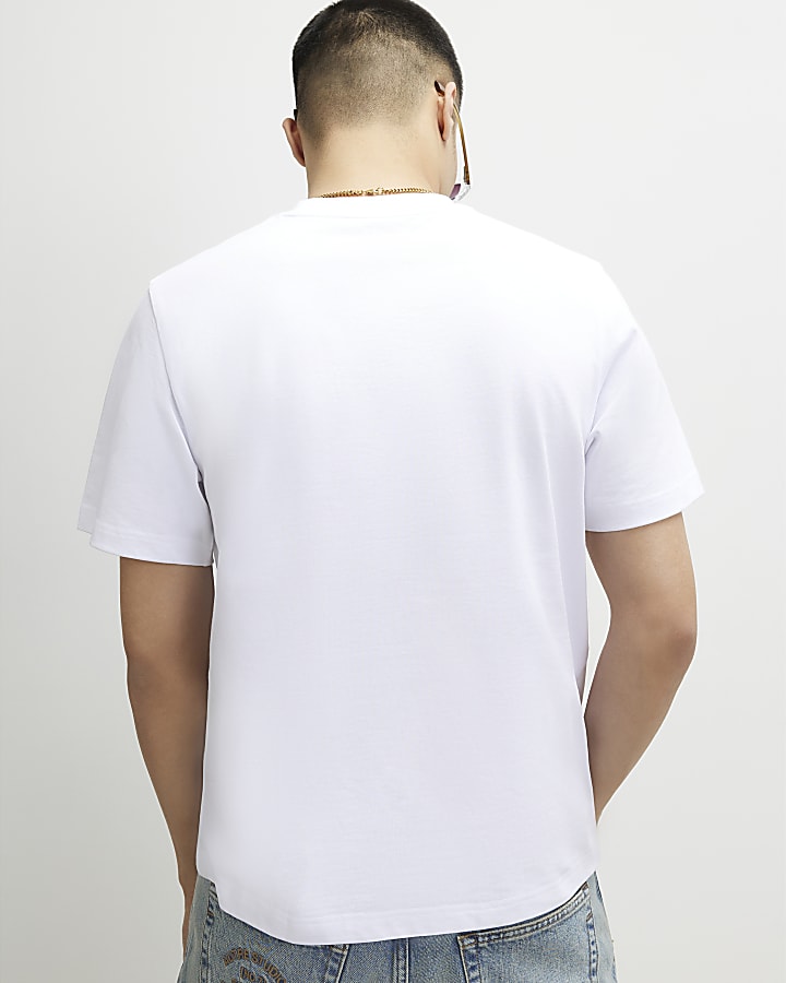 White Oversized Fit Racing Speed Boat T-Shirt