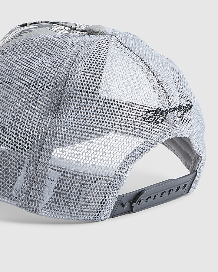 Grey Japanese Dragon Cap