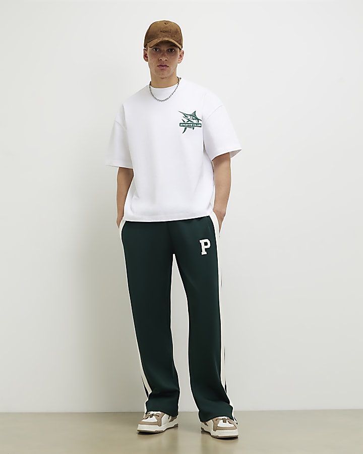 White Oversized Fit Sports Club Fish T-Shirt