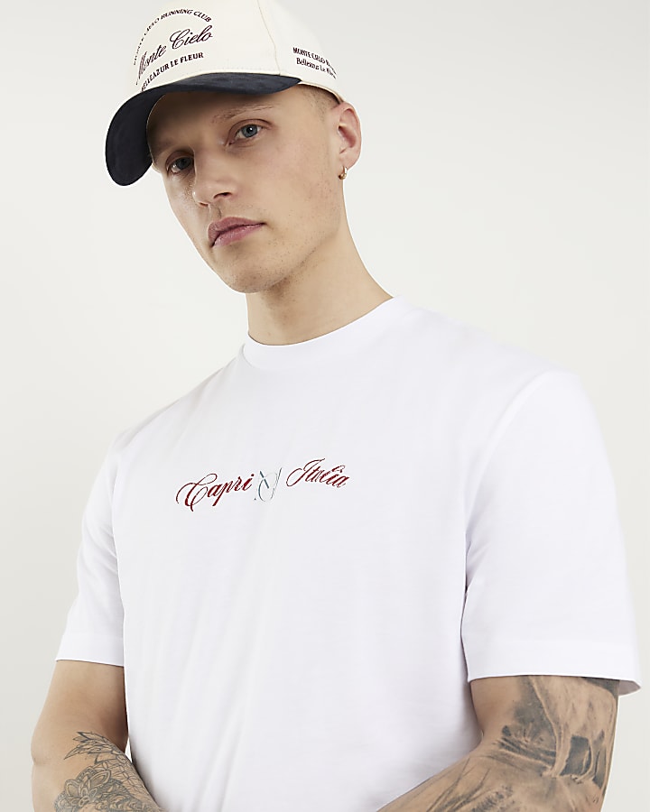 White Regular Fit Marina Grande Boat T-Shirt