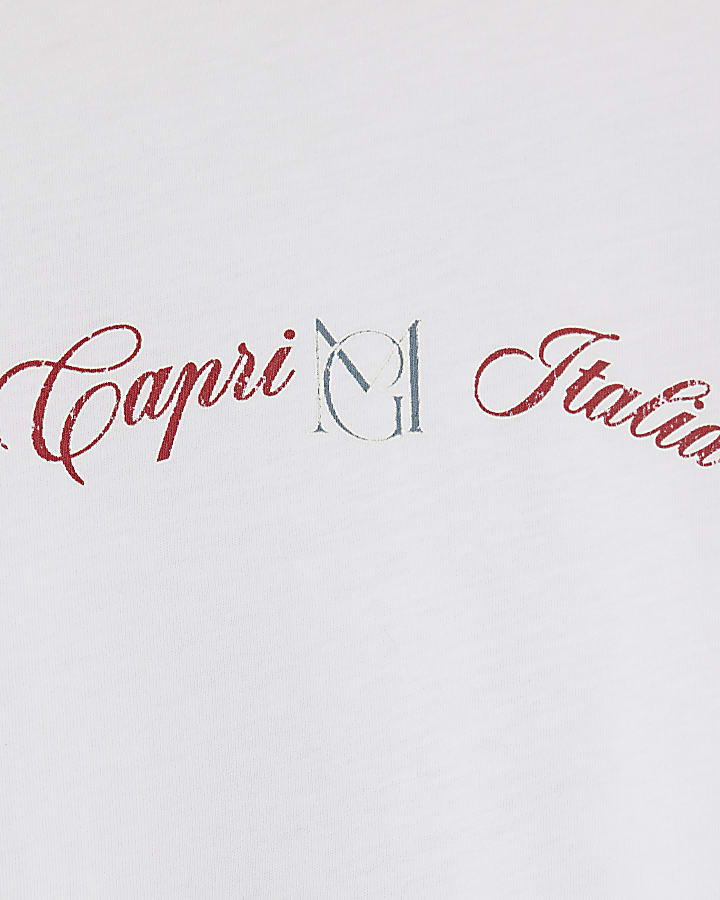 White Regular Fit Marina Grande Boat T-Shirt