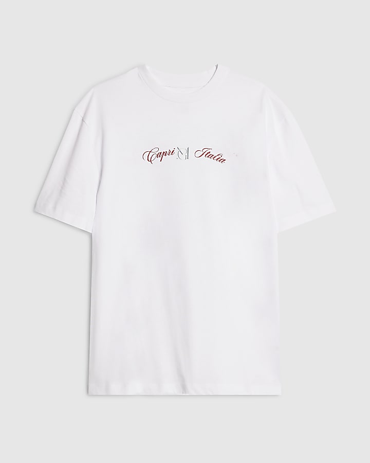 White Regular Fit Marina Grande Boat T-Shirt