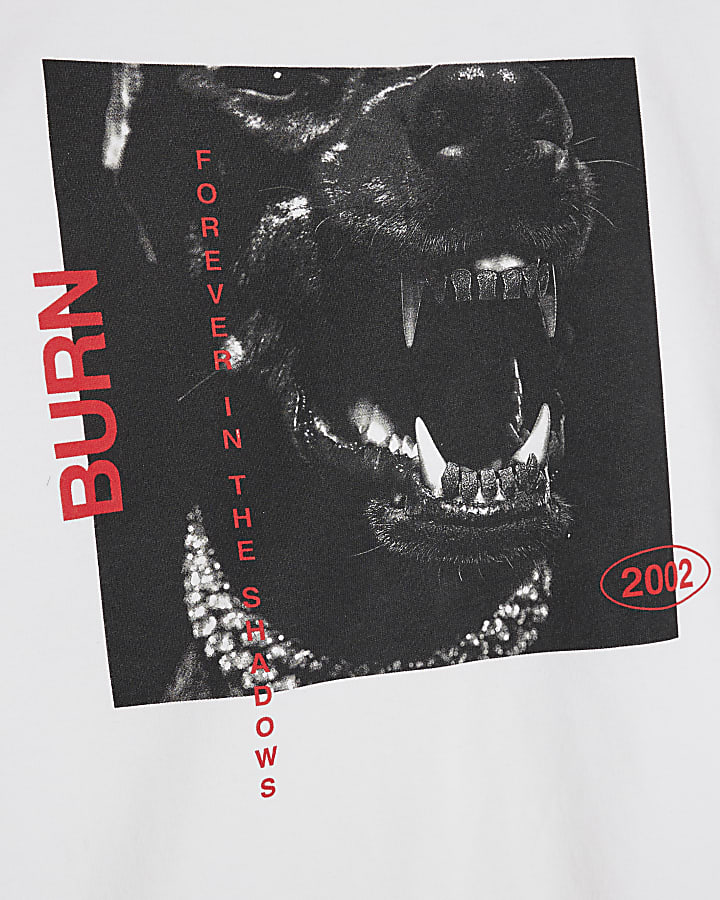 White Aggressive Photo Dog T-Shirt