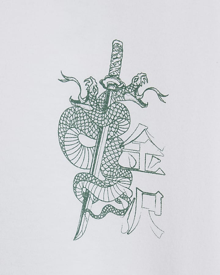 White Regular Fit Kanazawa Snake T-Shirt