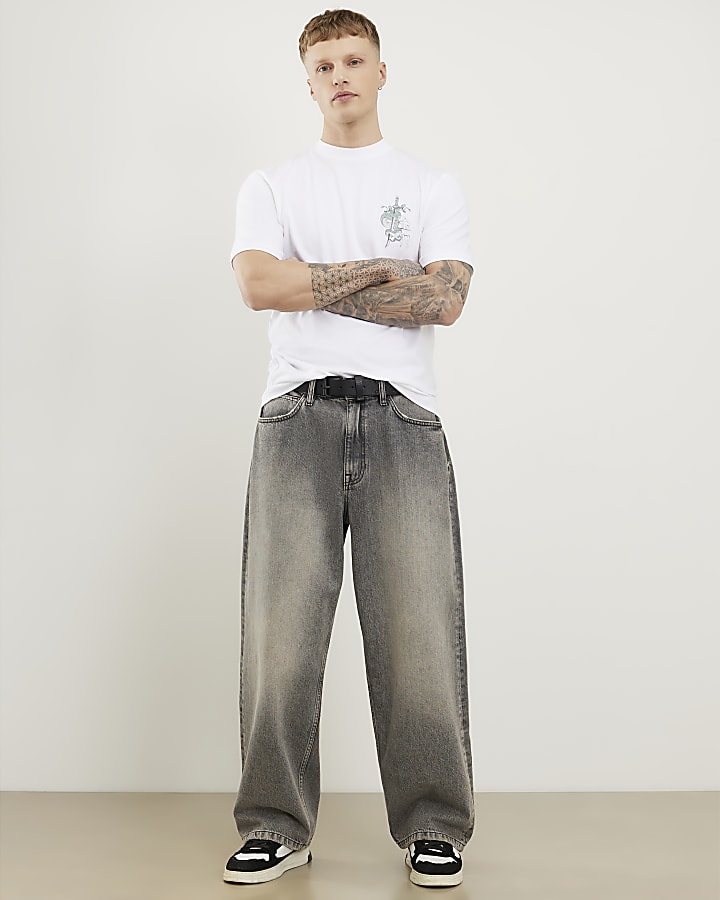 White Regular Fit Kanazawa Snake T-Shirt