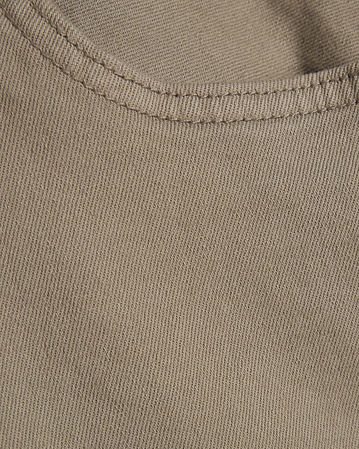 Beige Slim Fit Washed Jeans