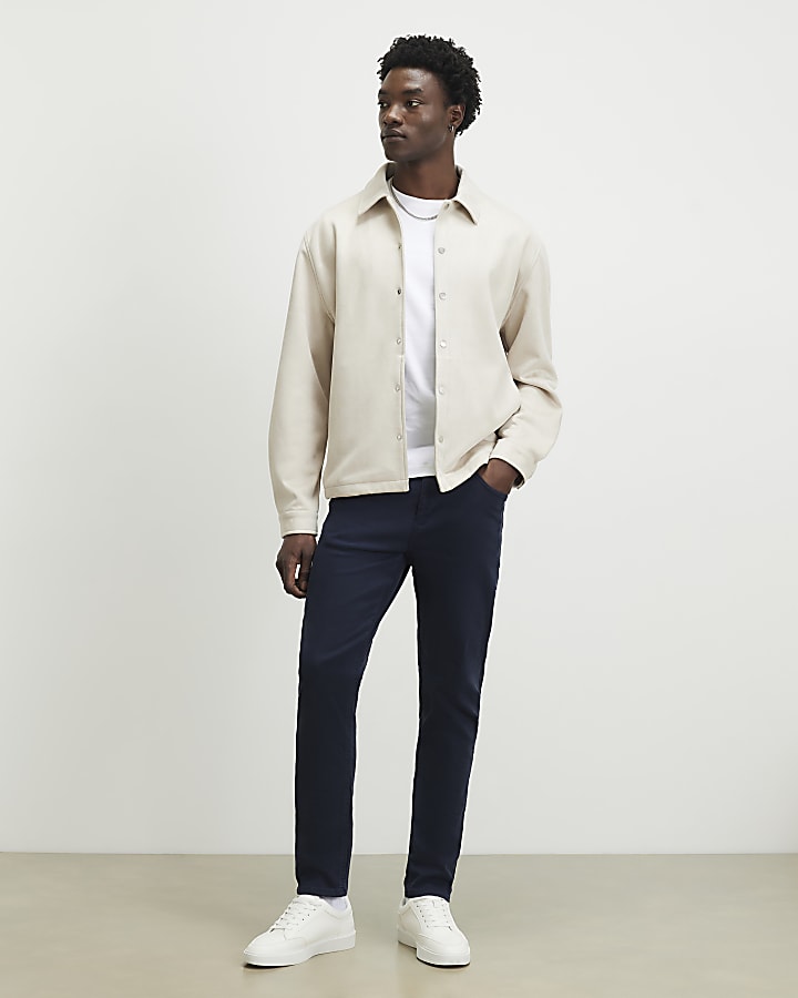 Navy Slim Fit Washed Jeans