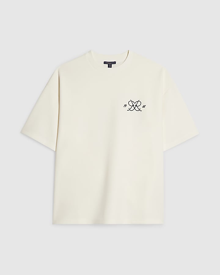 White Oversized Fit Monogram T-Shirt