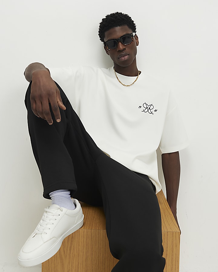 White Oversized Fit Monogram T-Shirt