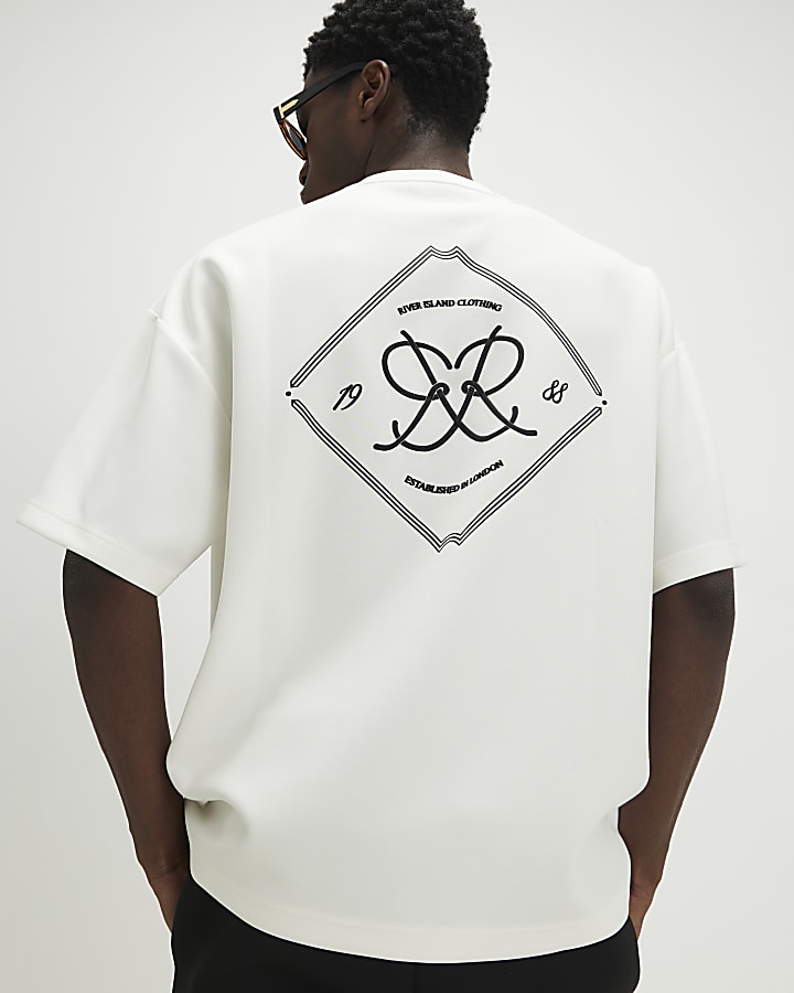 White Oversized Fit Monogram T-Shirt