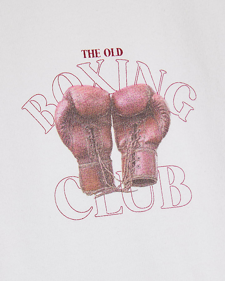 White Oversized Fit Boxing Club T-Shirt