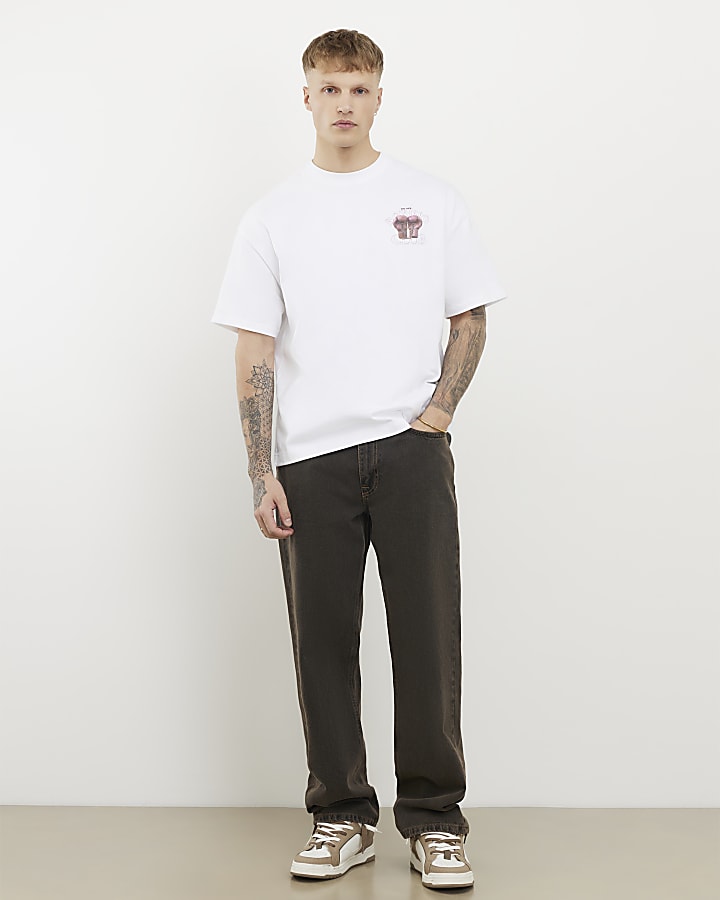 White Oversized Fit Boxing Club T-Shirt