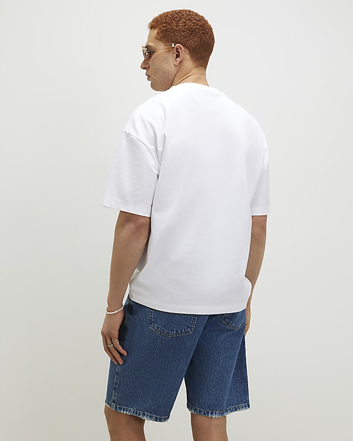 White Oversized Fit Cruise Boat T-Shirt