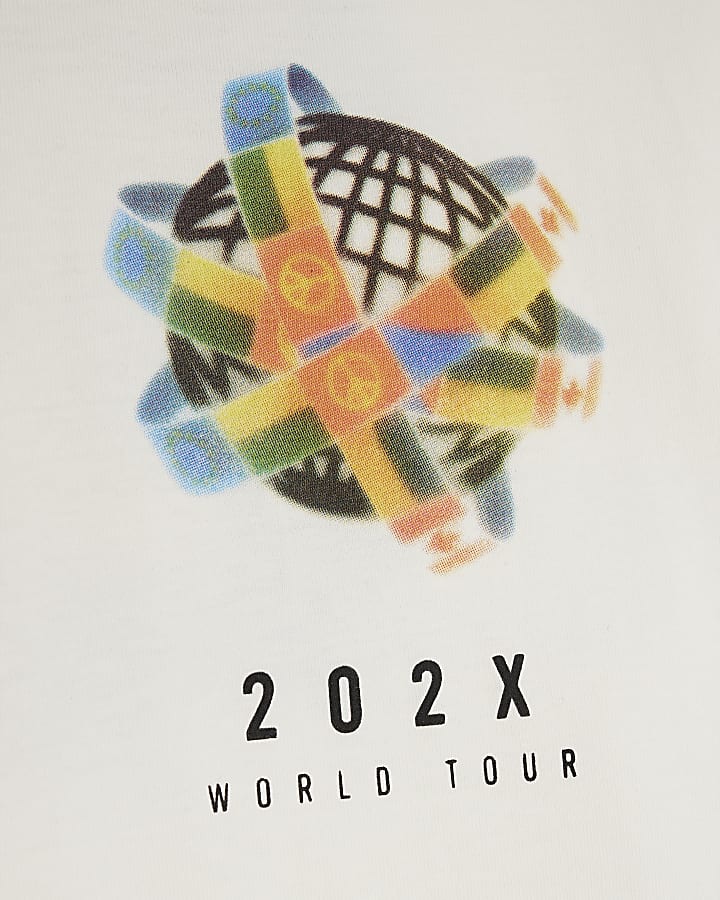 White Oversized Fit All Rights Flag T-Shirt