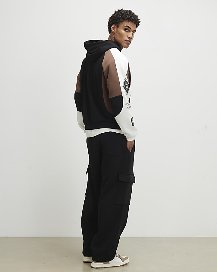 Black Wide Leg Cargo Joggers