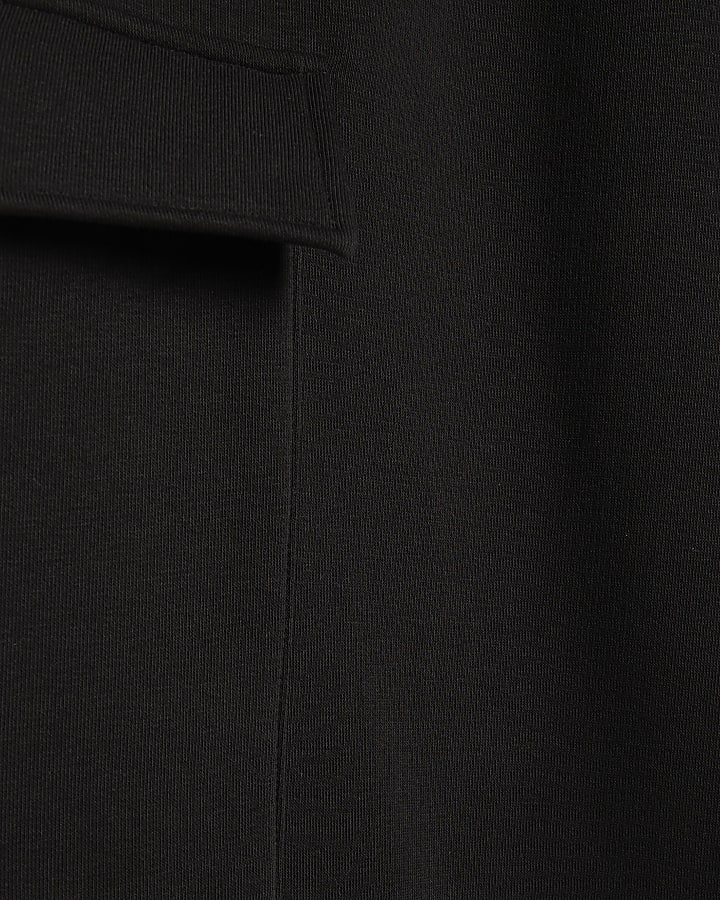 Black Wide Leg Cargo Joggers