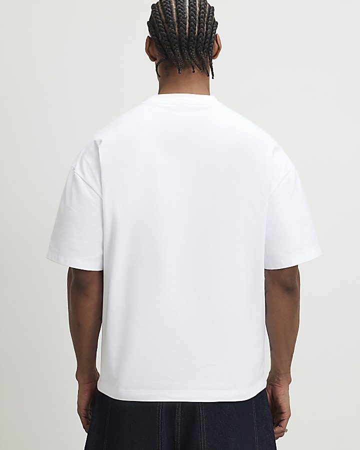 White Oversized Fit Floral Luminis T-Shirt