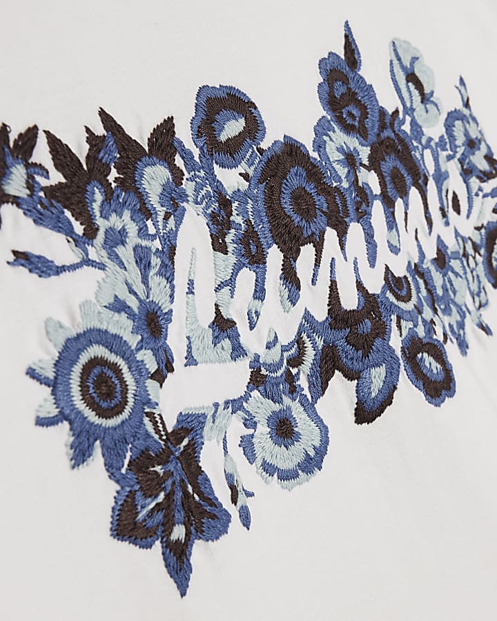 White Oversized Cotton Floral Luminis T-Shirt