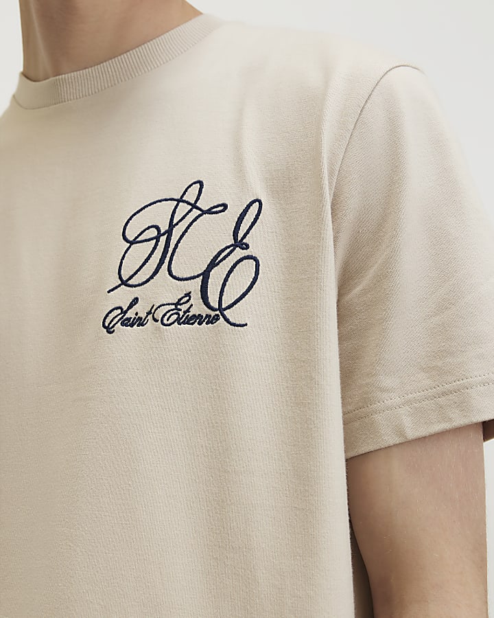 Beige Regular Fit Anchor Marine T-Shirt