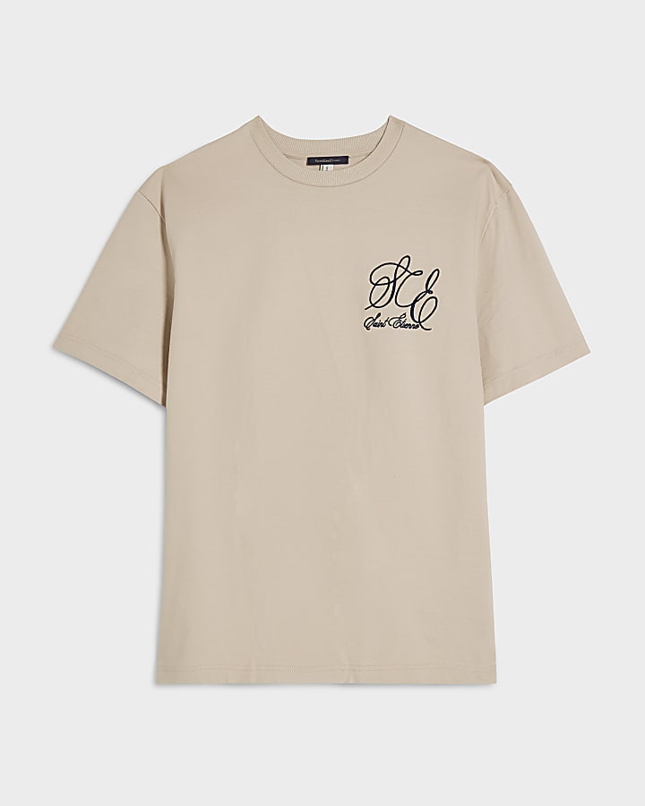 Beige Regular Fit Midweight Anchor T-Shirt
